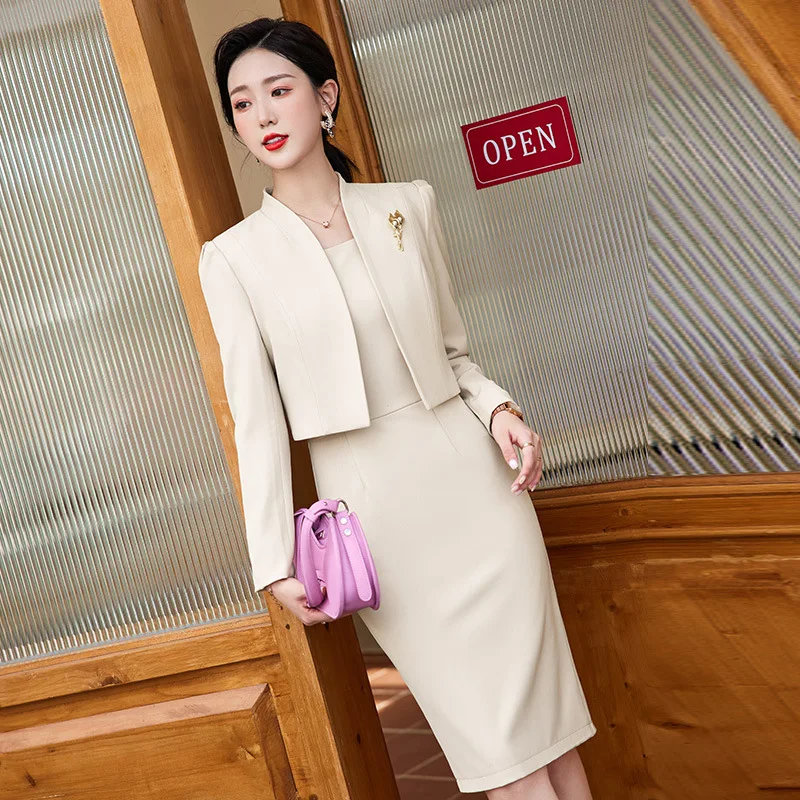 Women Business Suits with 2 Piece Set Blazer Coat and Dress Formal OL Styles Professional Ladies Office Work Wear Blazers