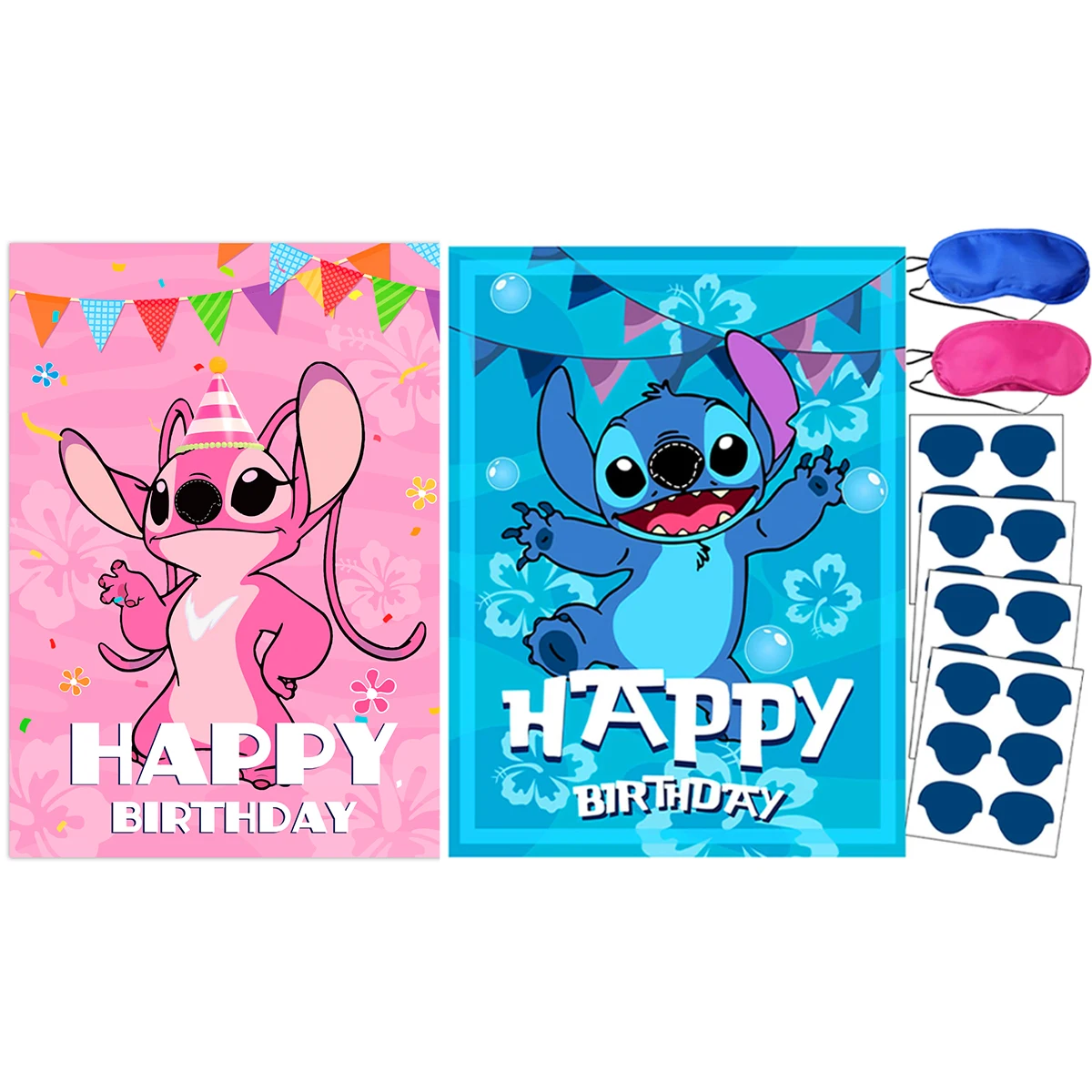 

MINISO Blue Lilo Stitch Poster Stickers Background Birthday Party Game Decoration Baby Shower Kids Boy Girl Supplies Favor Set