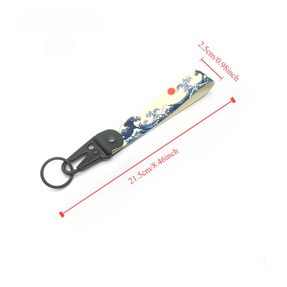 The New JDM Style Racing Key Chain Car Culture Wrist Keychain Keyring Key Holder Heat Transfer Process Fashion Key Strap For You