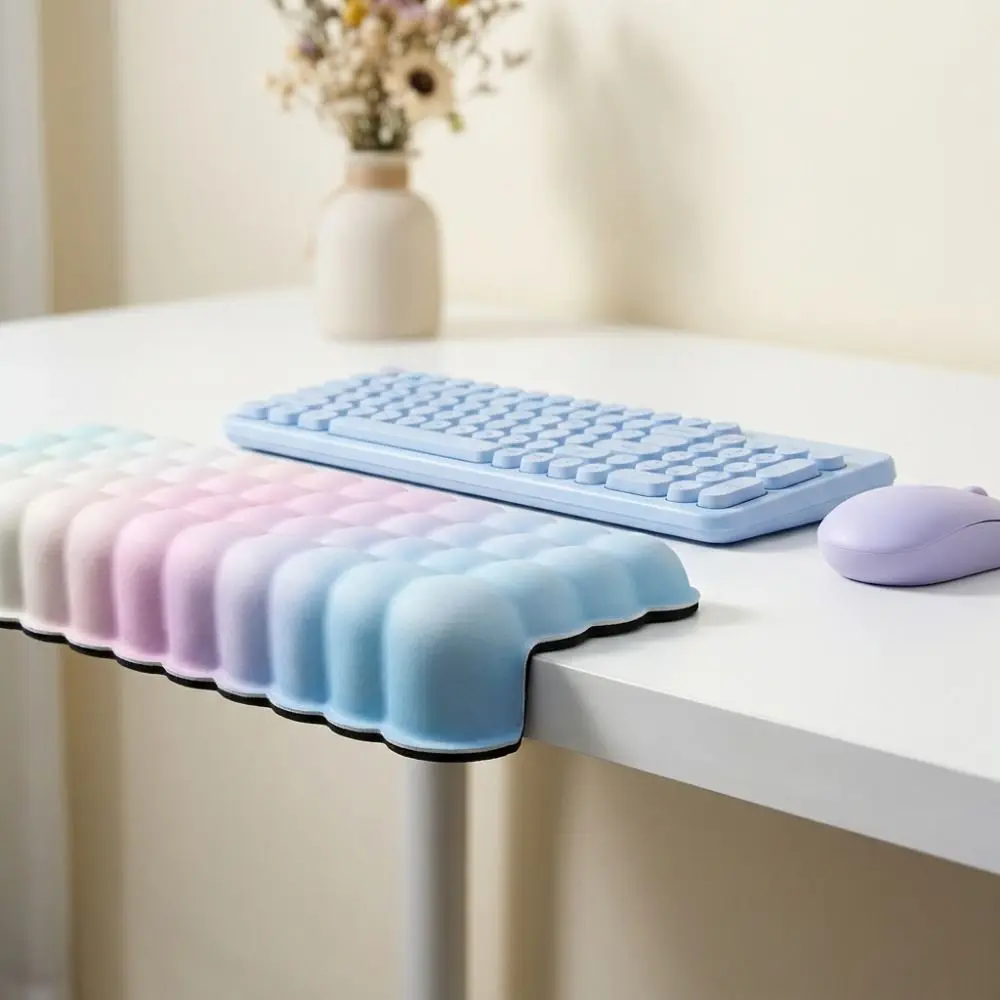 Edge Cushion L-Shaped Keyboard Wrist Rest Non-Slip Slow Rebound Desk Elbow Pad Durable Soft Leather Elbow Support Padding Laptop