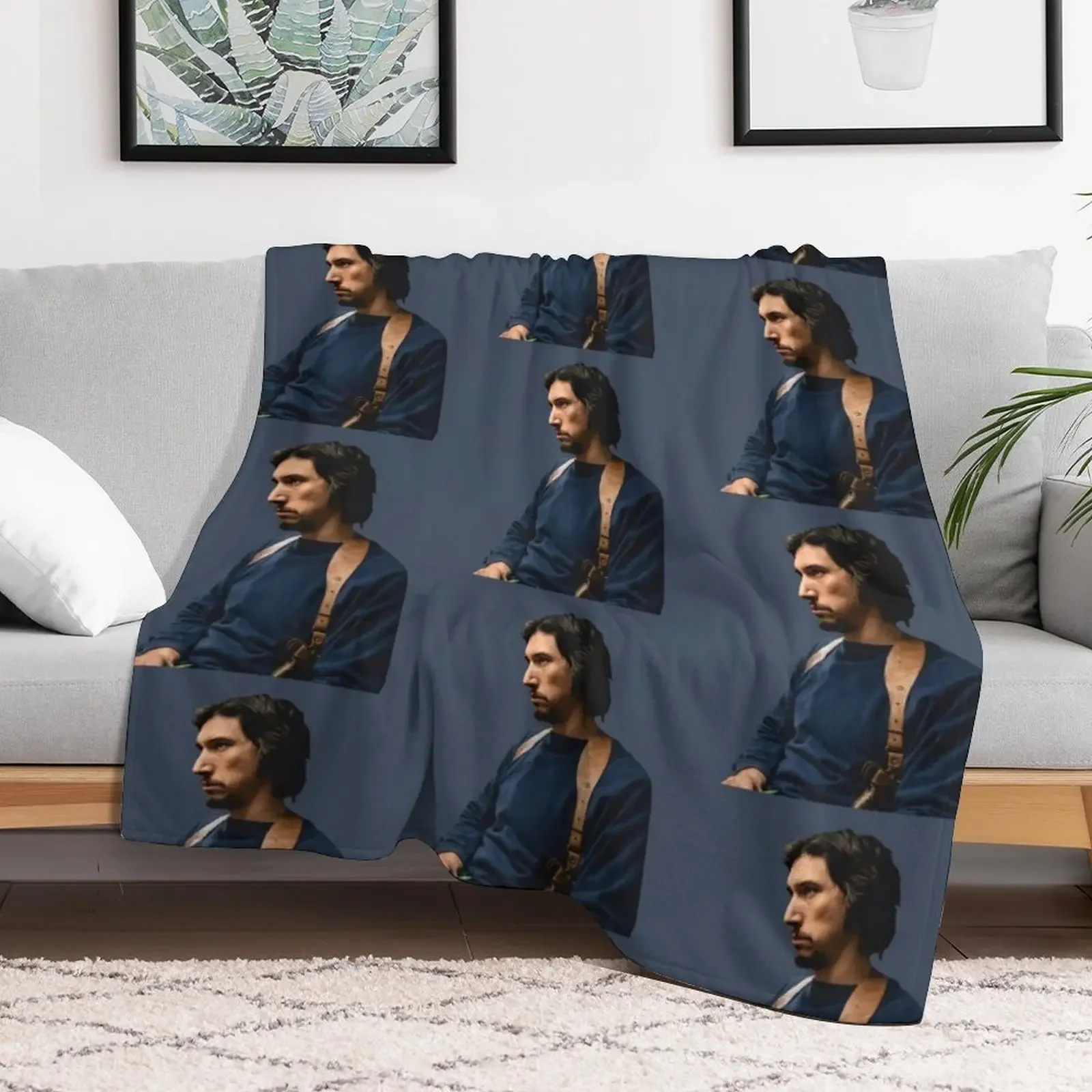 ADAM DRIVER AS FLIP ZIMMERMAN IN BLACKkKLANSMAN Throw Blanket Shaggy Bed linens manga Blankets