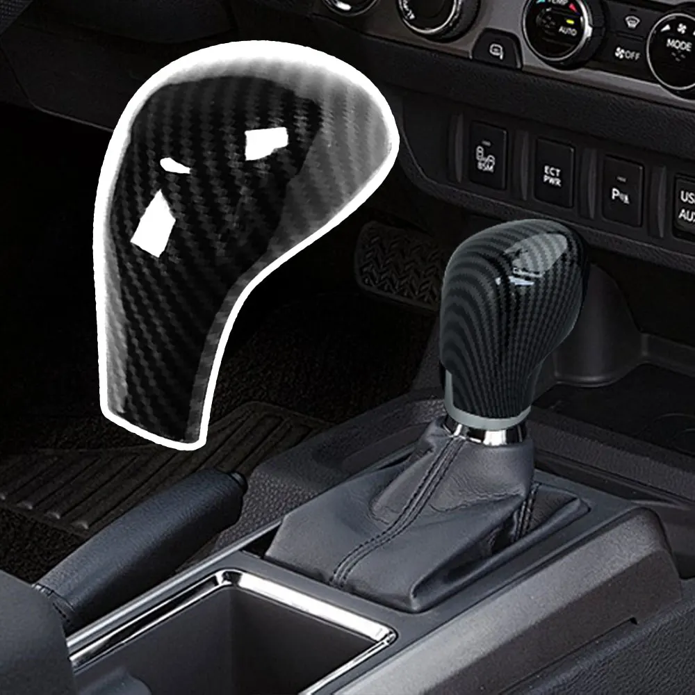 Fit for Toyota Tacoma 2016 2017 2018 2019 2020 ABS Carbon Fiber Gear Shift Knob Cover Trim Accessories