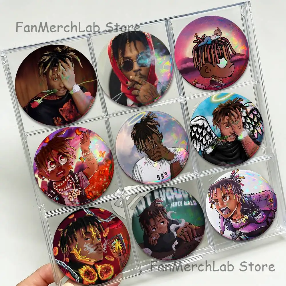 Rapper 999 J-Juice W-WRLD Brooches for Backpack Jewelry Accessories Gift Round Creative Anime Badge Brooch on Gifts