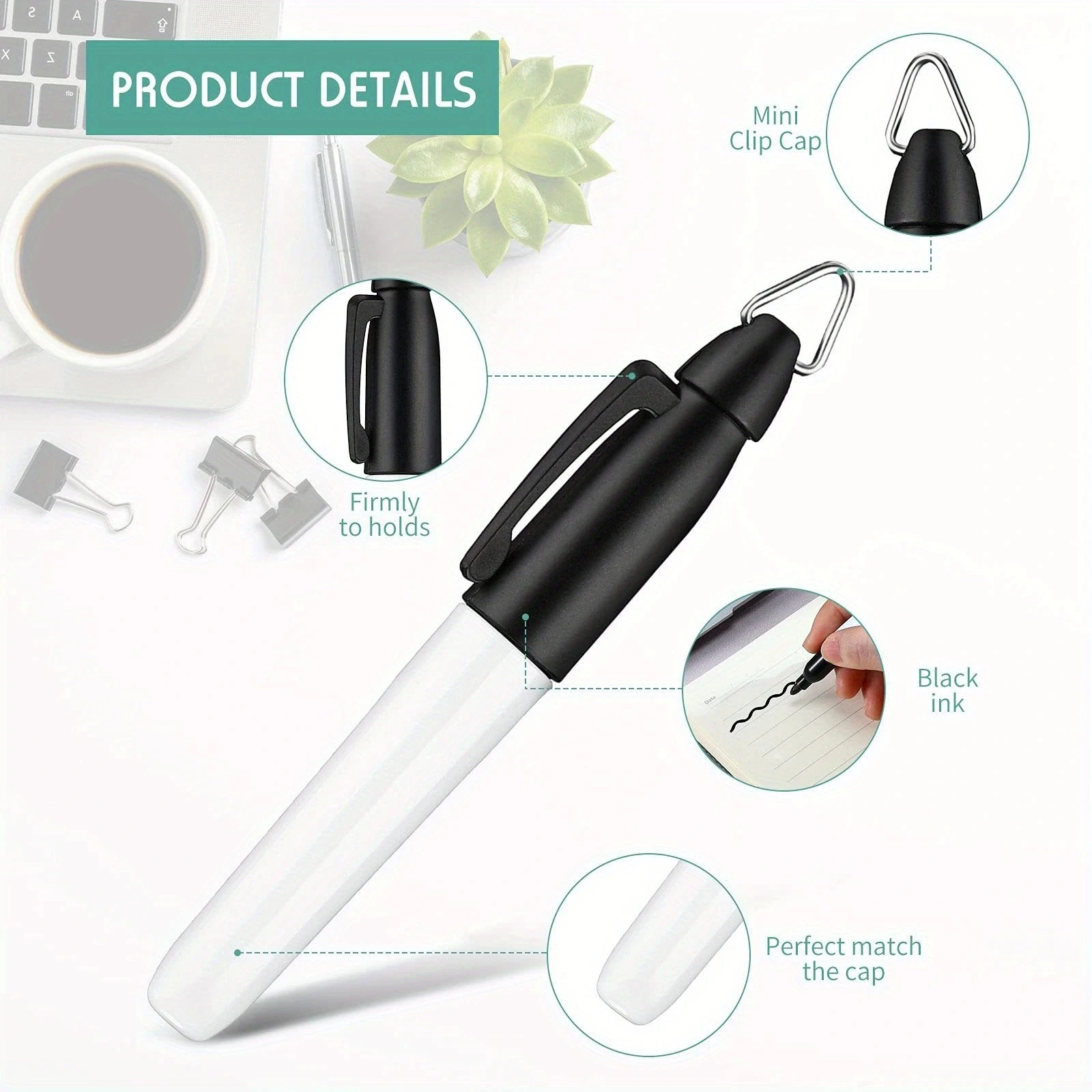5/10 Pcs Mini Permanent Markers, Golf Ball Marker Pen With Keychain Clip For Office Meeting Outdoor Activity School 7 Colors view 4