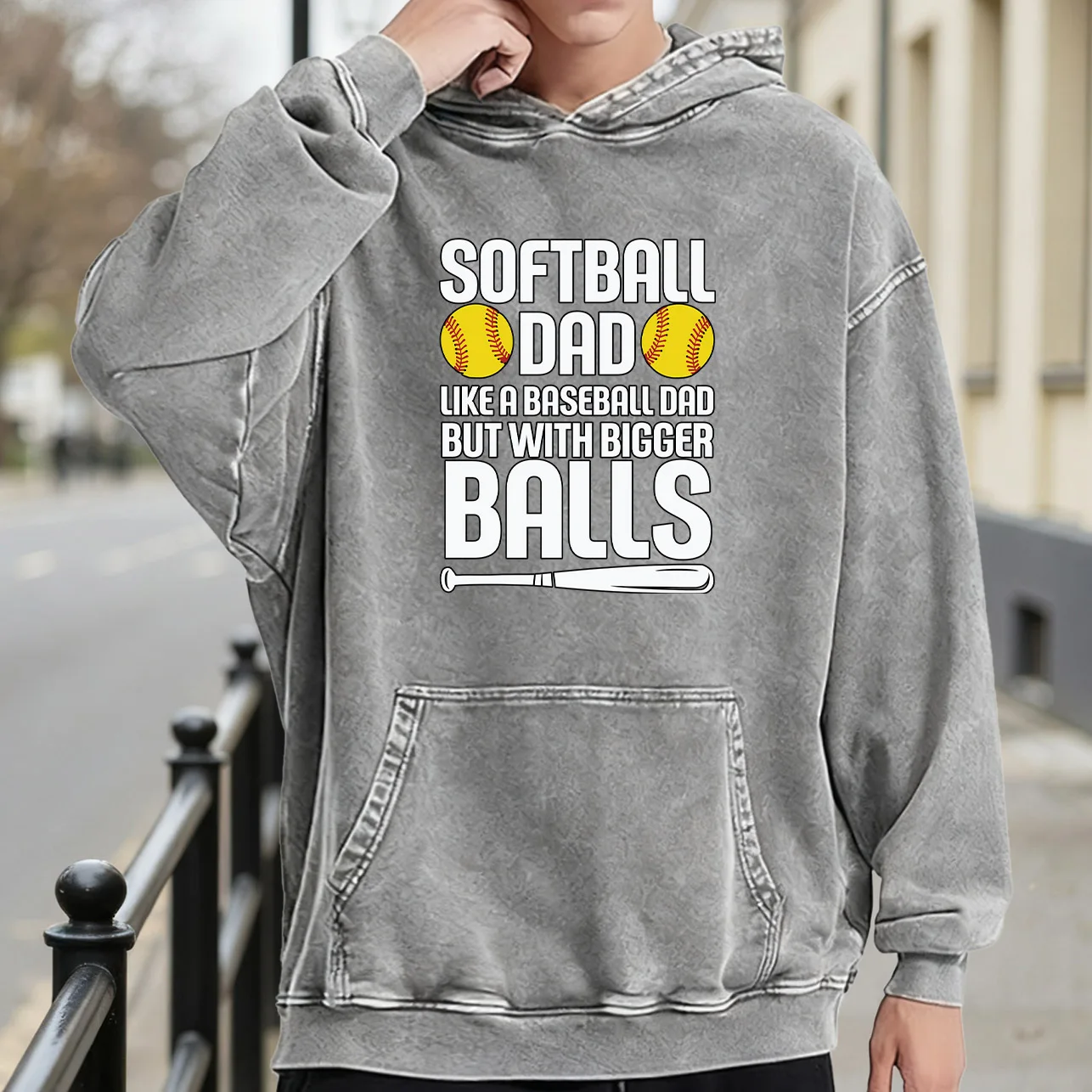 

Мужская винтажная потертая толстовка с рисунком для софтбола, потертый пуловер в стиле ретро, уличная повседневная толстовка