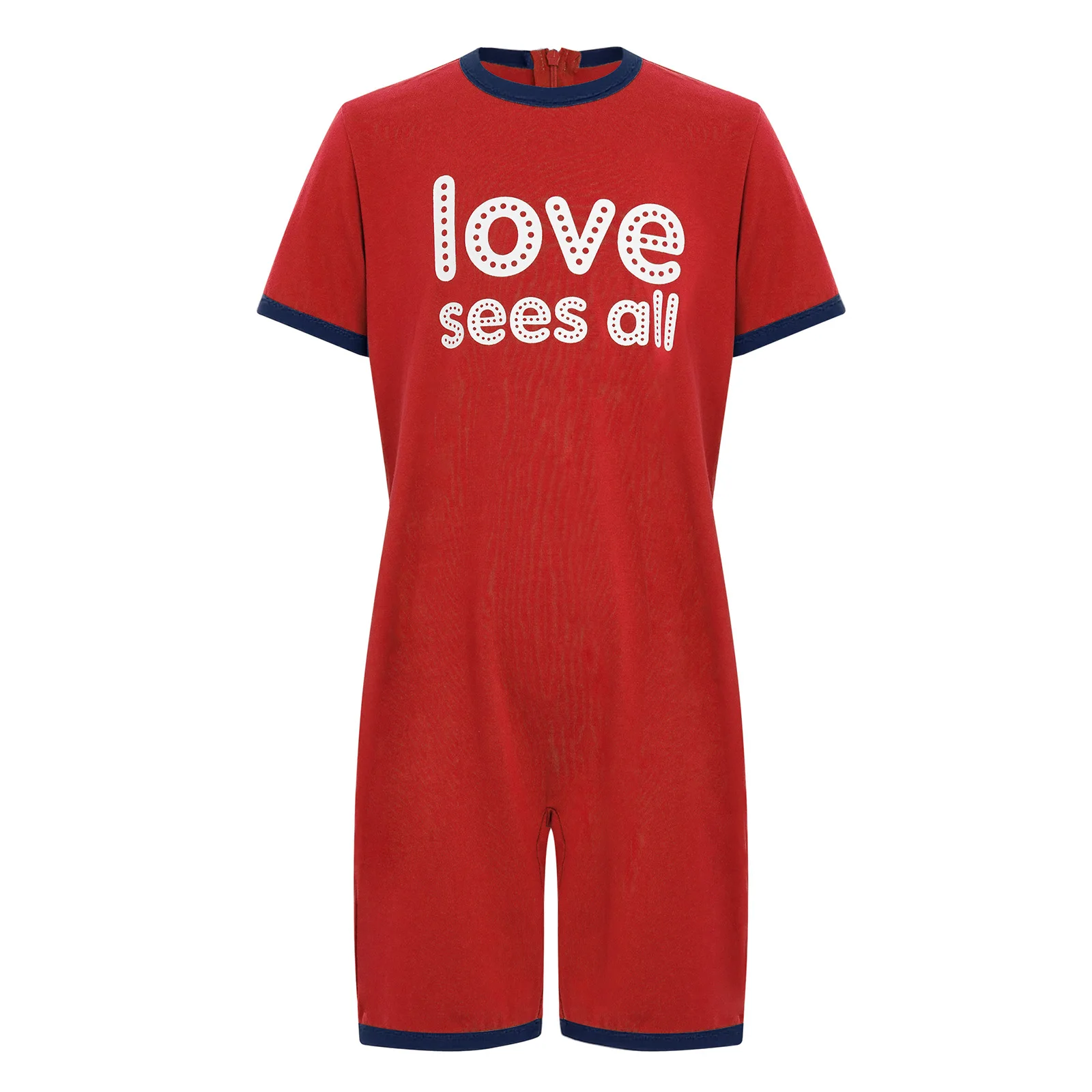Kids Boys Girls Special Needs Adaptive Clothing Short Sleeve Anti-Strip Back Zipper Bodysuit Autism Sensory Jumpsuit Loungewear