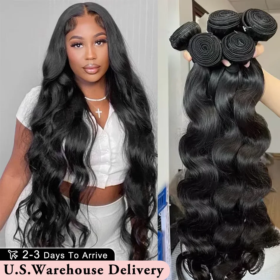 30 40 بوصة الجسم موجة حزم الشعر البشري 100% غير المجهزة 16A ريمي حزم 4 5 قطعة لحمة مزدوجة عذراء وصلات شعر خام حزمة