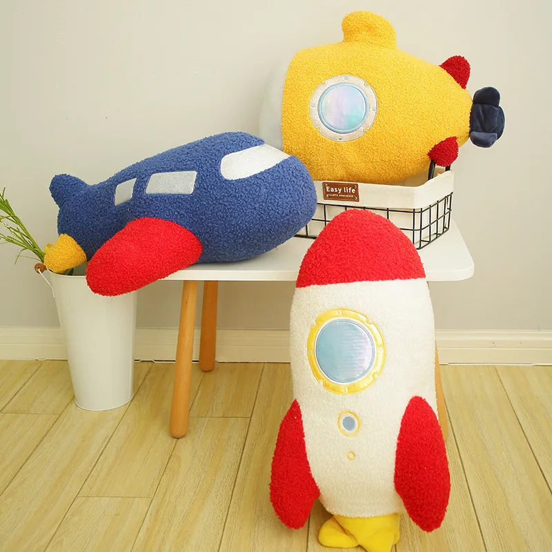 

Fashion Creative Rocket Pillow Soft Toys Airplane Aerospace Stuffed Dolls Submarine Plush Toy Cushion Bed Sleeping Holiday Gift