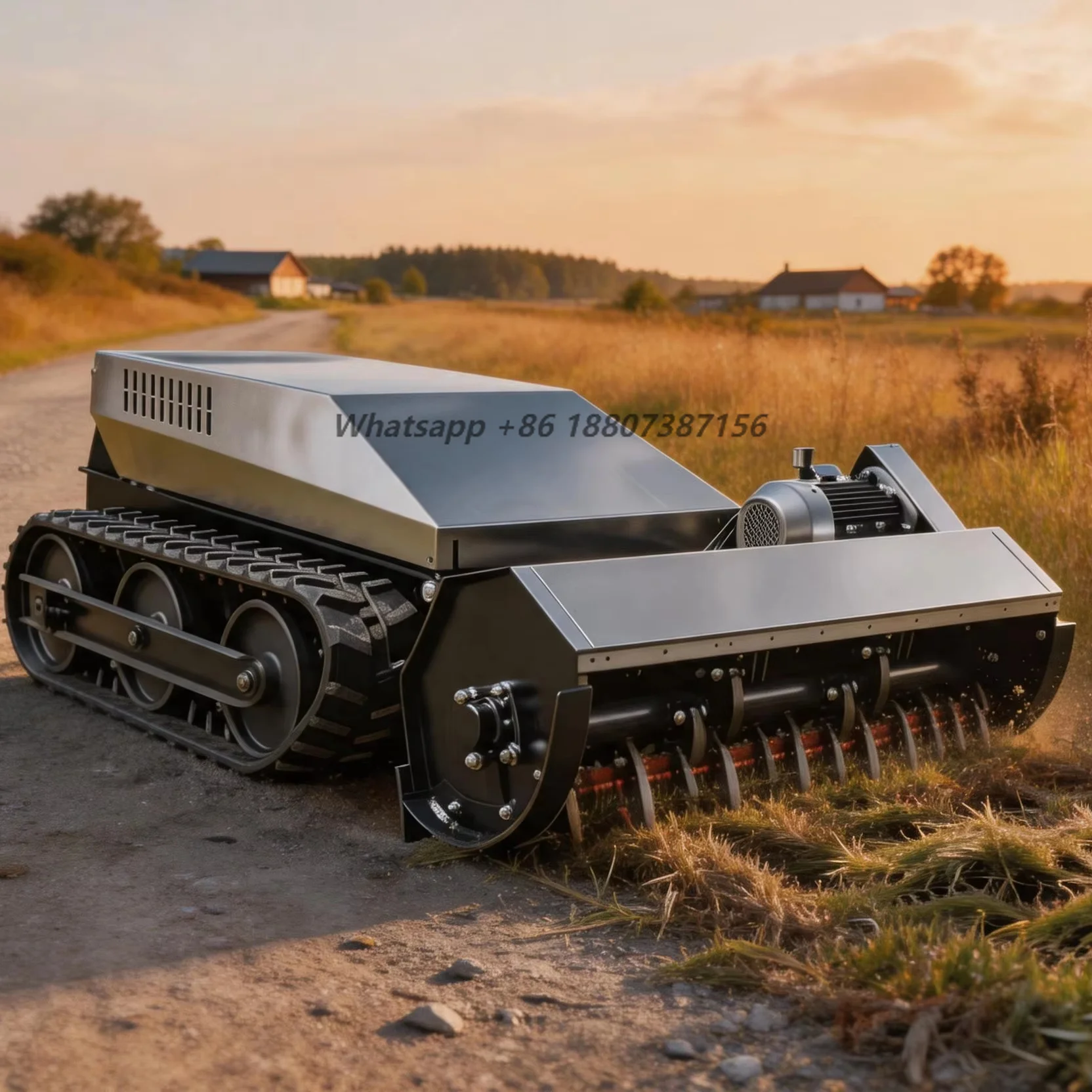Full Stainless Steel RC Mower: 1000mm Wide Oxalic Acid Resistant Industrial Remote Control Mower
