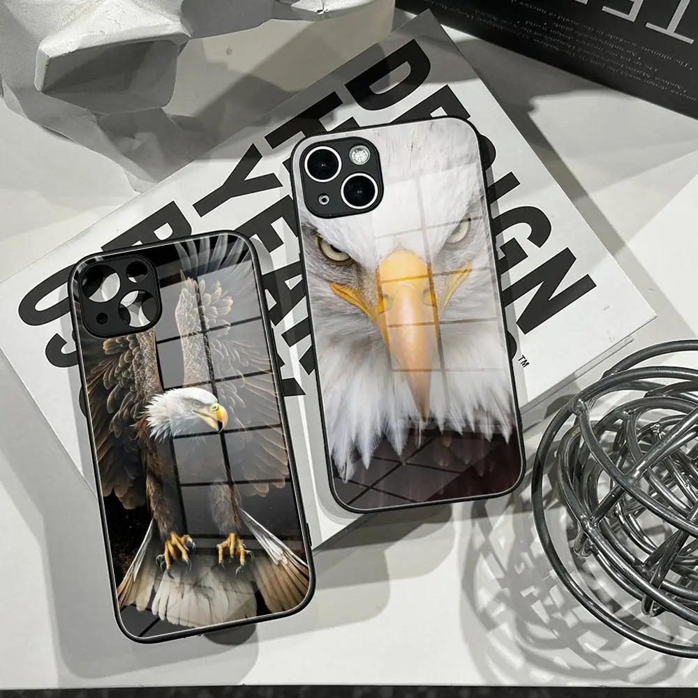 Eagle Fierce eagle falcon Phone Case Tempered Glass Shell FOR IPhone 15ProMAX 14 11 12 Pro 8 15 Plus 13 Pro MAX XR XS MINI Cover