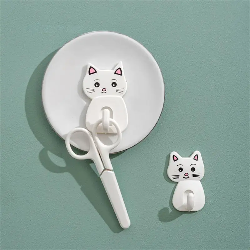 

Seamless Paste Hook Strong Load-bearing Strong Load-bearing Adhesive Design Abs Household Accessories Paste Hook Cute Cat Shape