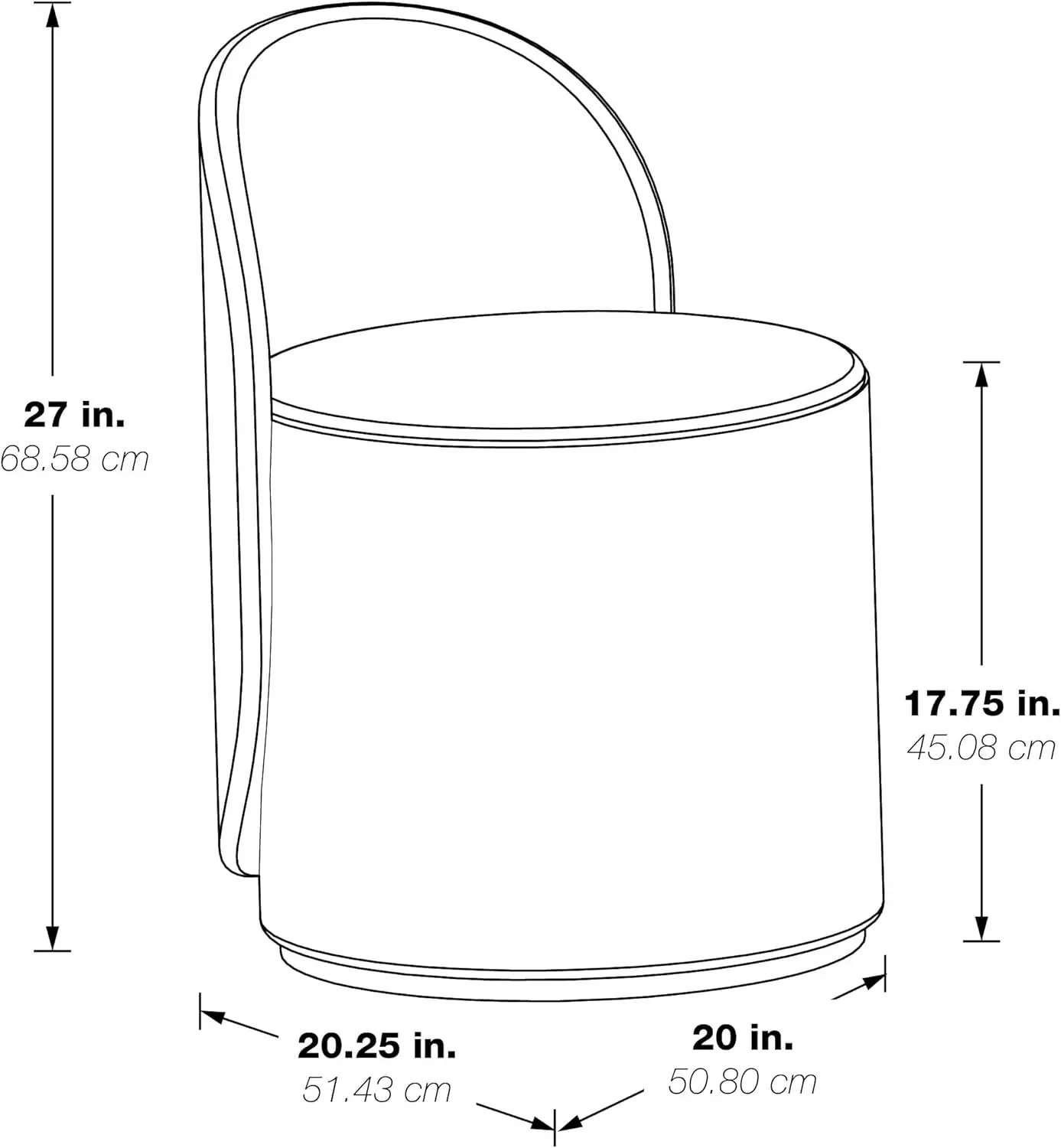 Furnishings Lystra Drehbarer Barrel-Schminkstuhl mit strukturiertem Bouclé-Stoff, Creme