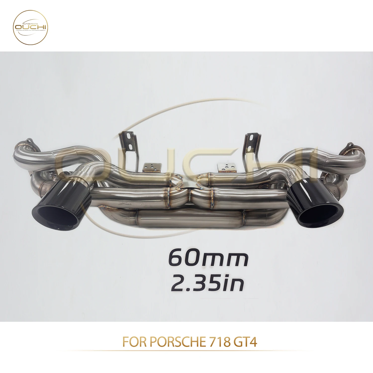 

OUCHI Factory Direct Sales SUS304 Exhaust for Porsche 718 GT4 Pneumatic Valve Catback With Muffler Tips X-Pipe Design