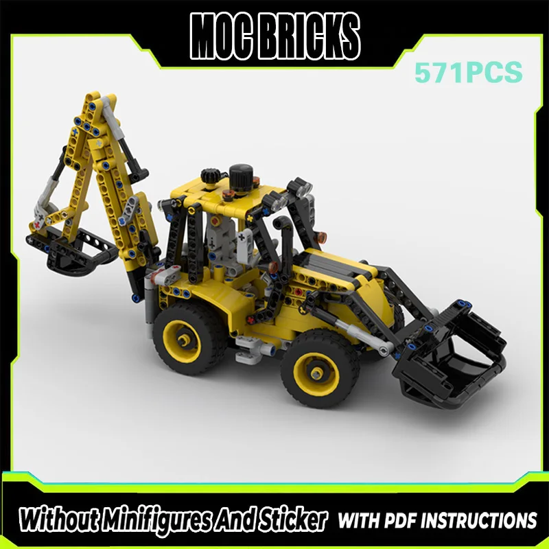 

Конструктор MOC: Модульный сельскохозяйственный экскаватор-погрузчик. Технологичный подарок для детей. Набор для сборки.