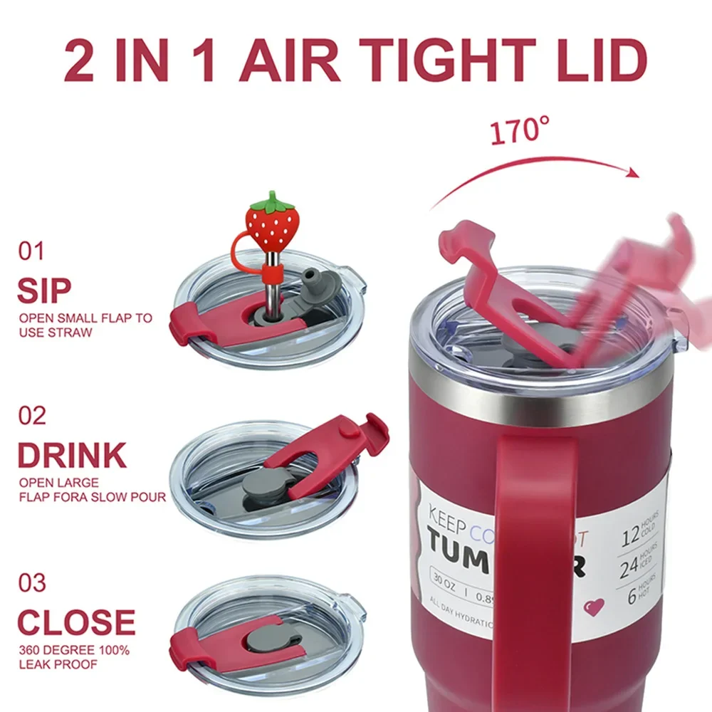 30oz/40OZ Stainless Steel Tumbler Large Capacity Thermal Bottle Double Vacuum Flasks Keep Cold Thermos Cup DIY Gift Mug image 3