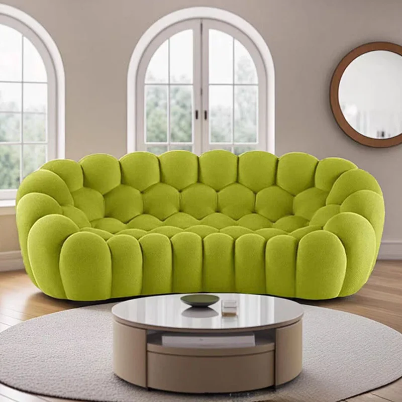 

Stylish Art 2-Seater Green Honeycomb Sofa Creative Modern Deep Seat Couch for Home Hotel Decor Cozy Soft Seat Loveseat Furniture