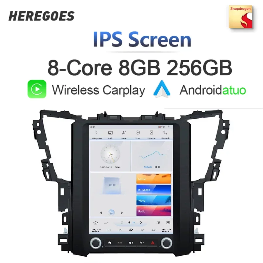 

Tesla Style Qualcomm Auto Android автомобильный проигрыватель с радио и GPS Carplay 8G + 256G 4G SIM DSP Wifi Bluetooth для Toyota Alphard 2015-2020