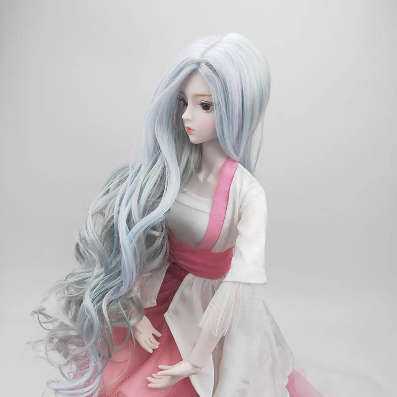 Middle Parted Long Curly 1/3 Doll Wig Long Hair 8-9 Inch For BJD SD Wig Accessories 21cm to 23cm Head Size Synthetic Wigs