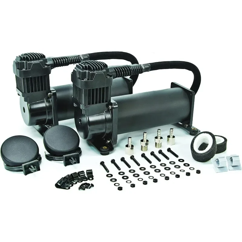 

444C Dual Air Compressor for Air Suspension (2 Pack) 12V Continuous Duty Cycle Compressor for Air Tanks, Bags