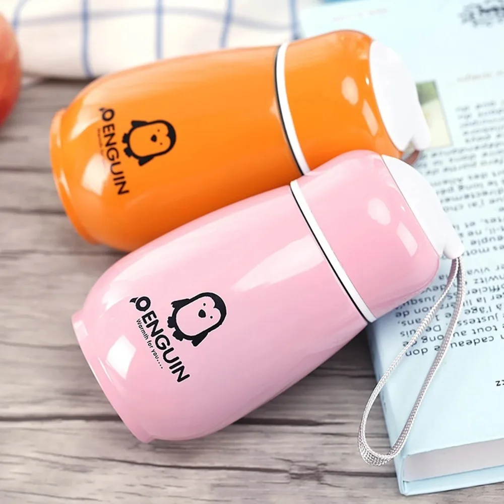 

180ml Mini Penguin Thermos Cup Pocket Cup Insulation Portable Thermoses Stainless Steel Thermos Water Bottle Gift