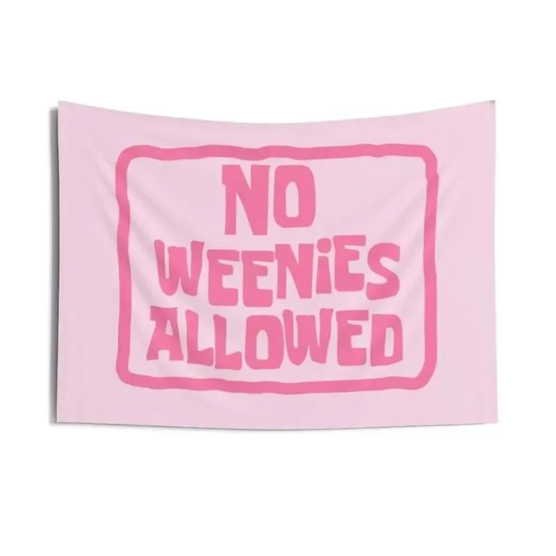 _No Weenies Allowed_ Tapestry SpongeBob SquarePants Wall Tapestry Poster For College Dorm Cave Bedroom Living Room Office Party Decoration Gift