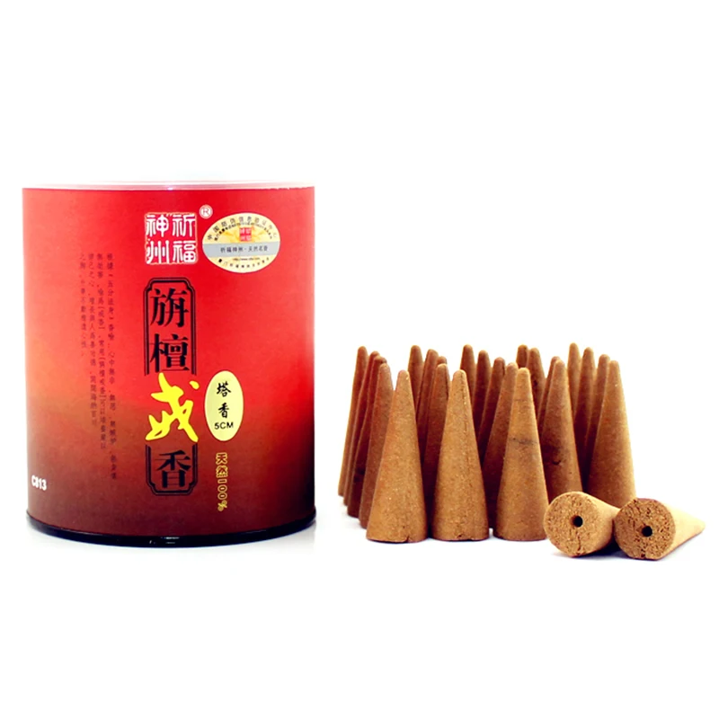 5cm Sandalwood Cone Incense Natural Fragrance Home Indoor Stress Reliever Health Preservation Pacify The Mind Buddhist Temples