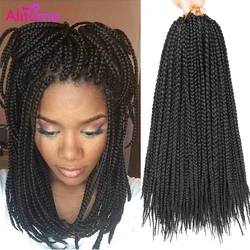 Alitomo Box Braids Crochet Hair 22Strands Synthetic Braiding Hair Extensions for Black Women and Kids 14/18/24Inch Ombre Brown