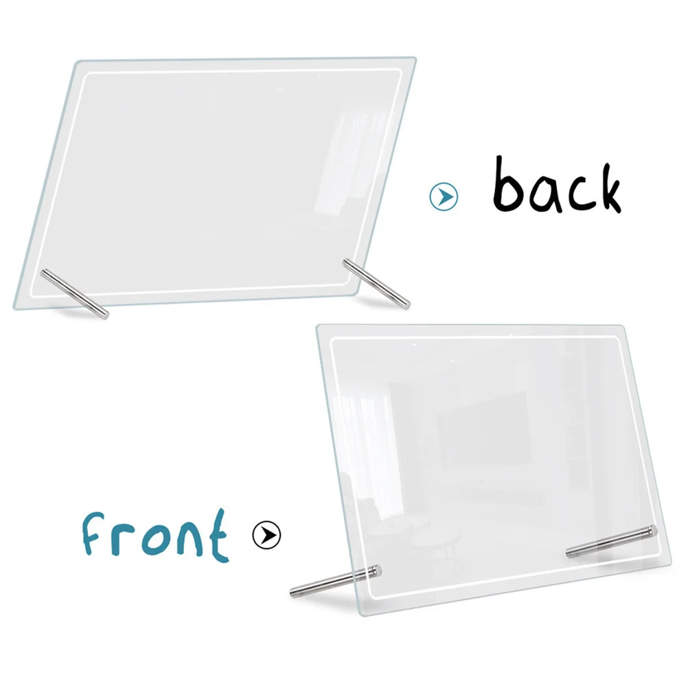 1 مجموعة رسالة أكريليك شفافة للطلاب الكتابة مذكرة مجلس منظم سطح المكتب مدرسة مكتب التموين ملاحظة قابلة للمسح #5