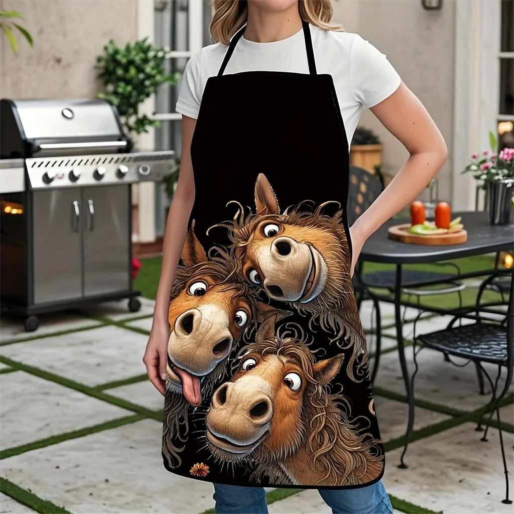 Aprons for woman Housewarming gift An apron with a horse print is not only particularly suitable for various cooking and