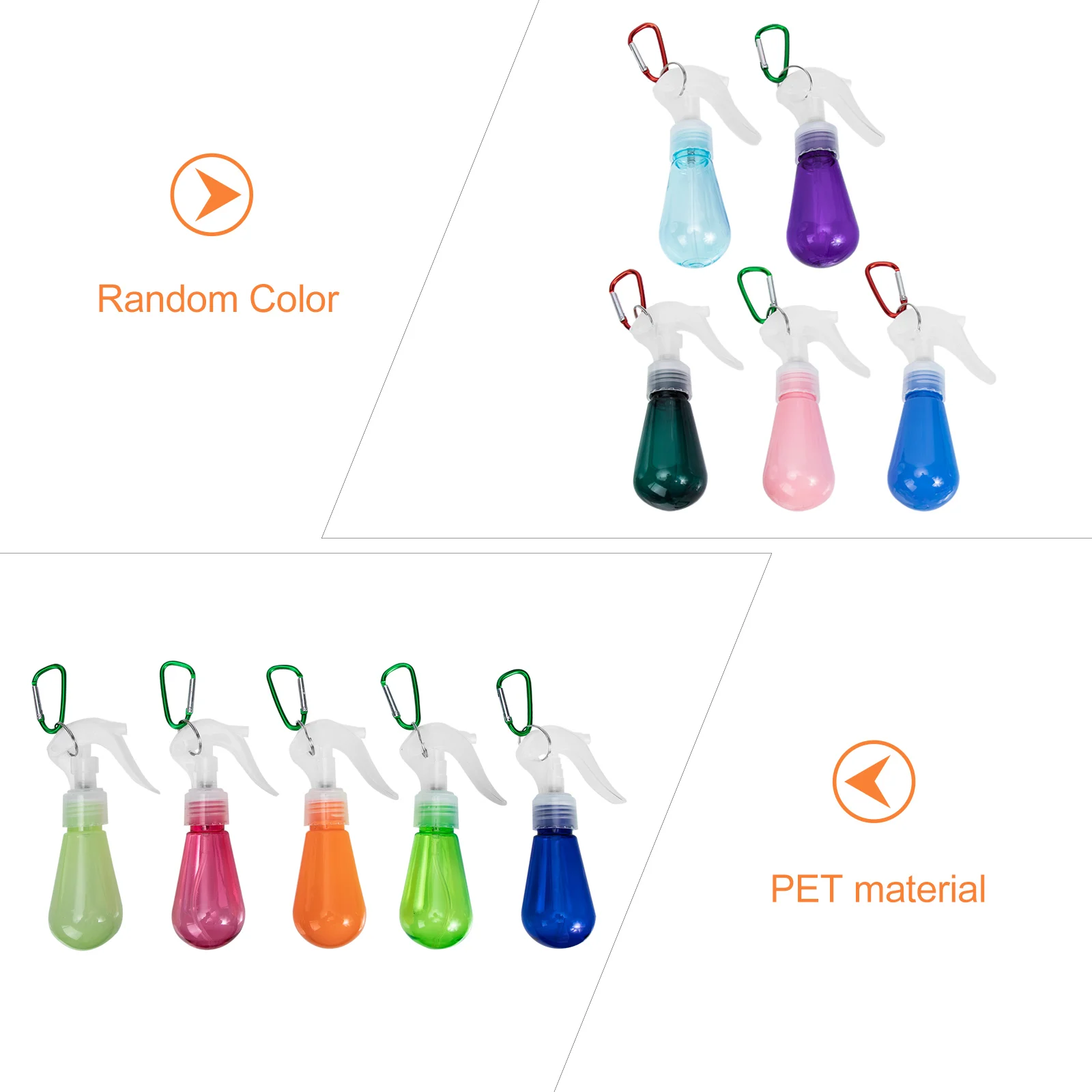

10pcs Spray Bottles Mini Empty Containers Fine Mist Reusable Travel Keychain Woodpapaya Shaped Lightweight Portable Outdoor