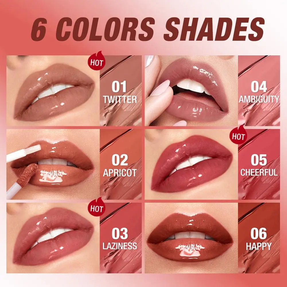 O.TWO.O 6pcs Matte Lipstick Lip Tint Double-end Lip Gloss Lip Coat 24HR Waterproof Long-lasting Non-stick Cup Lipstick Makeup