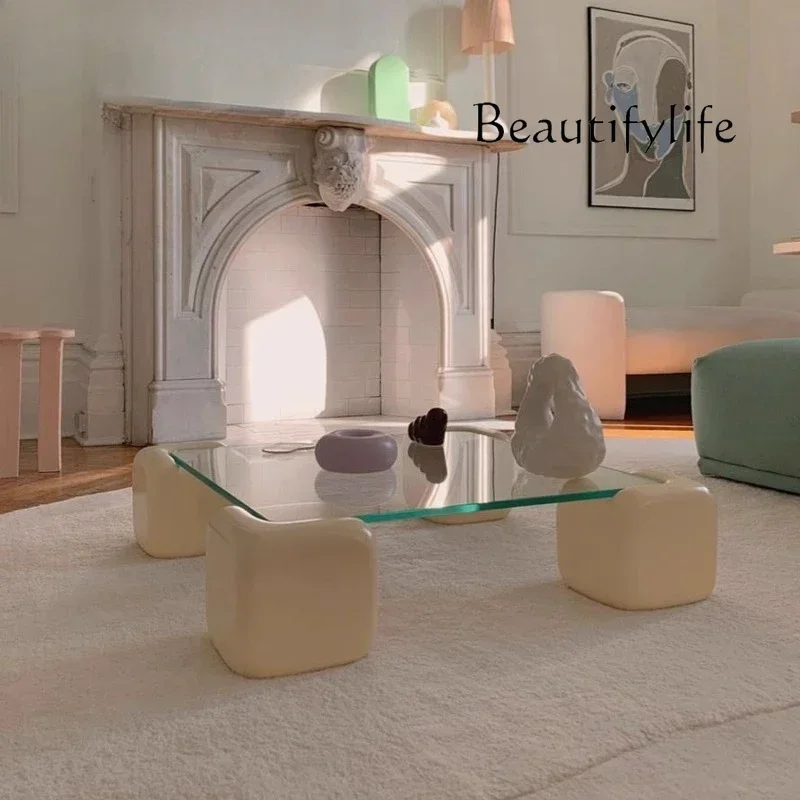 34-N47 Nordic square candy coffee table B & B living room sugar coffee table coffee table fiberglass