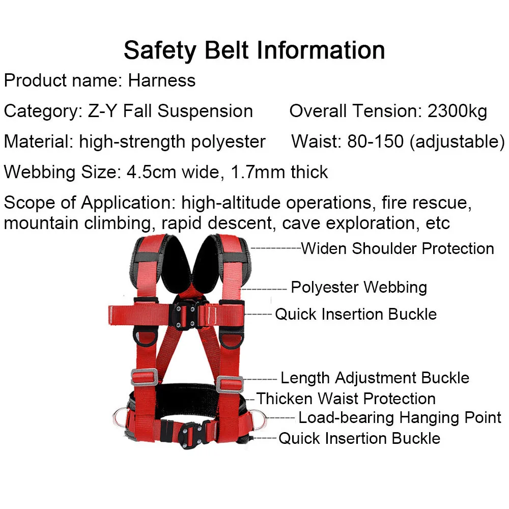 High Altitude Work Safety Belt Three Point Safety Harness Outdoor Rock Climbing Electrician Construction Protection Equipment