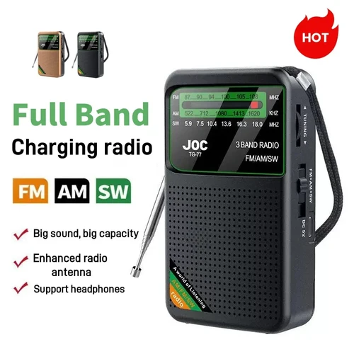 Radio de bolsillo de emergencia, Radio FM AM SW, altavoz incorporado, Radio Transistor, reproductor de Radio recargable tipo C para caminar en casa mayores