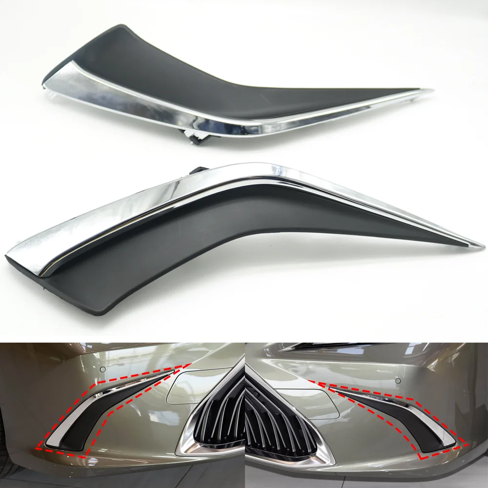 Front Bumper Fog Light Lamp Bezel Decor Molding Trim Cover For Lexus ES Series ES200 ES250 ES300 ES300H ES350 VII XZ10 2018-2024