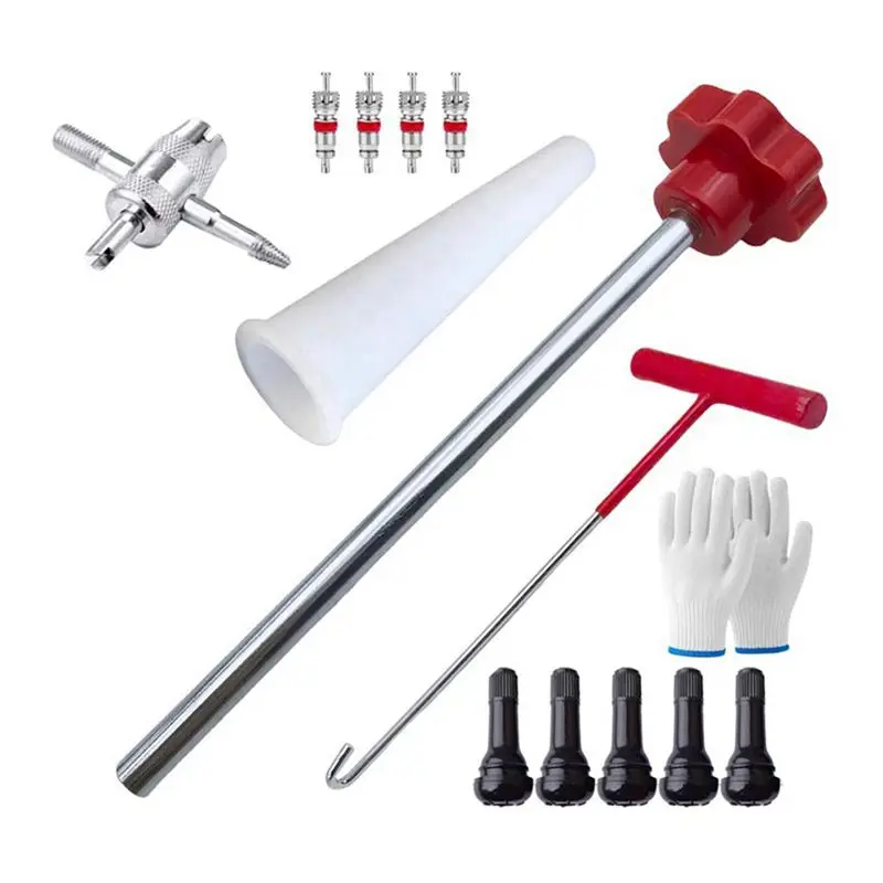 

AB59-Quick Change Tire Valve Tool Kit Valve Stem Tire Valve Stem For TR413 Valve Replacement And Installation Tool Kit 13Pc