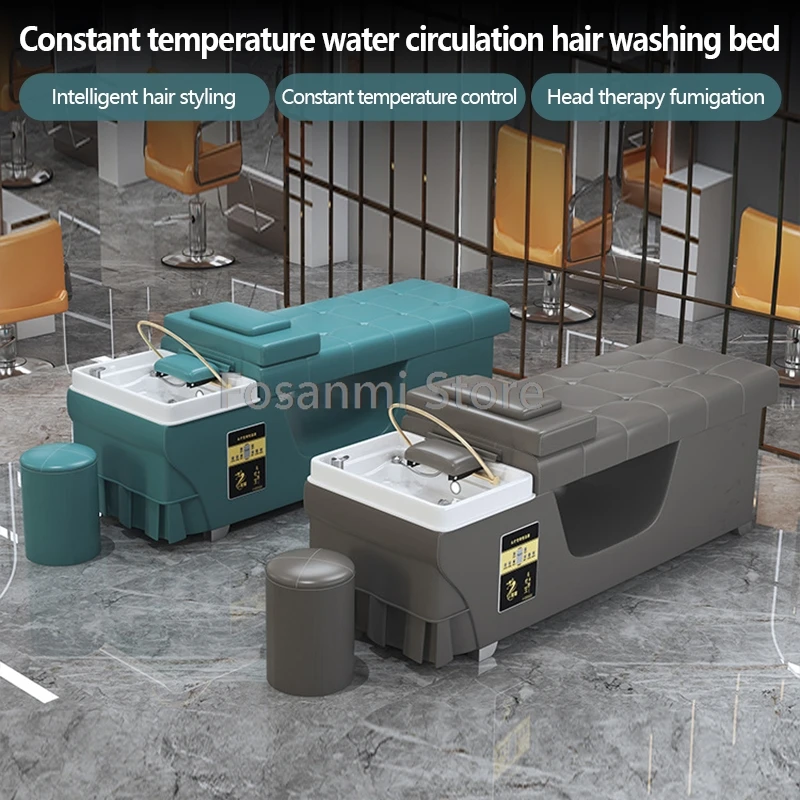 

Thai style Shampoo Bed Massage Head Therapy Care Backwash Bed Chair Hair Washing Water Circulation With Stool Basin Shampoo Bed