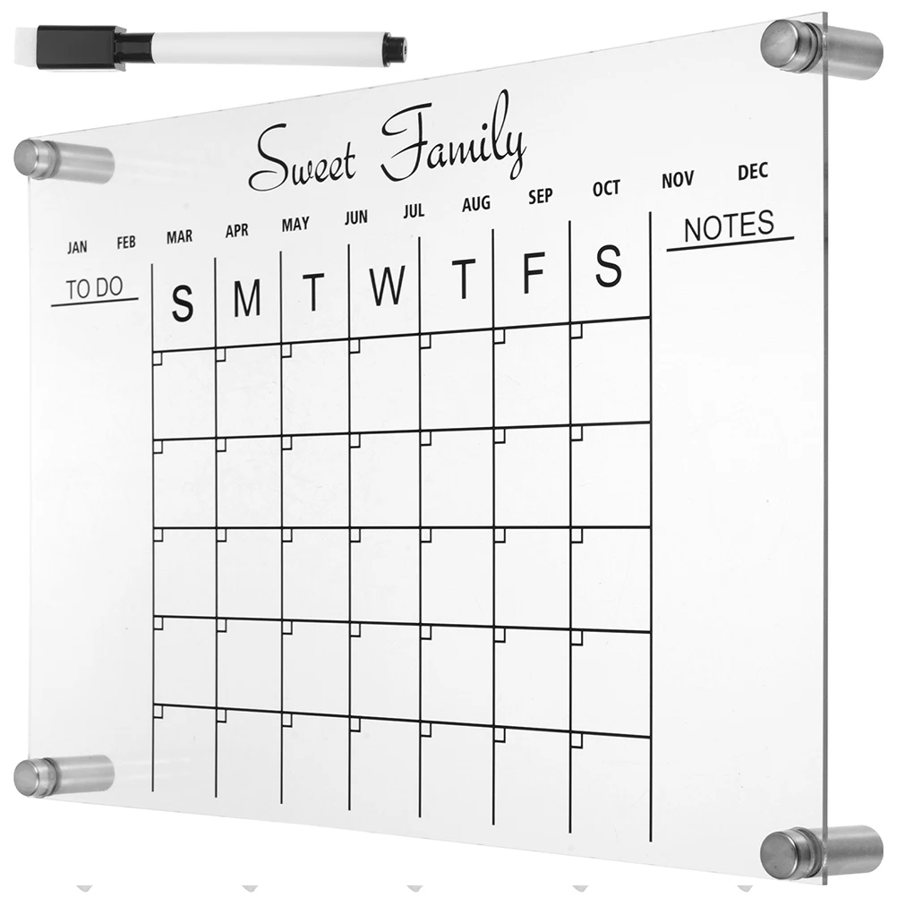 

Acrylic Message Board Planner White Erasable Erase Whiteboard Writing Pad Tabletop Child