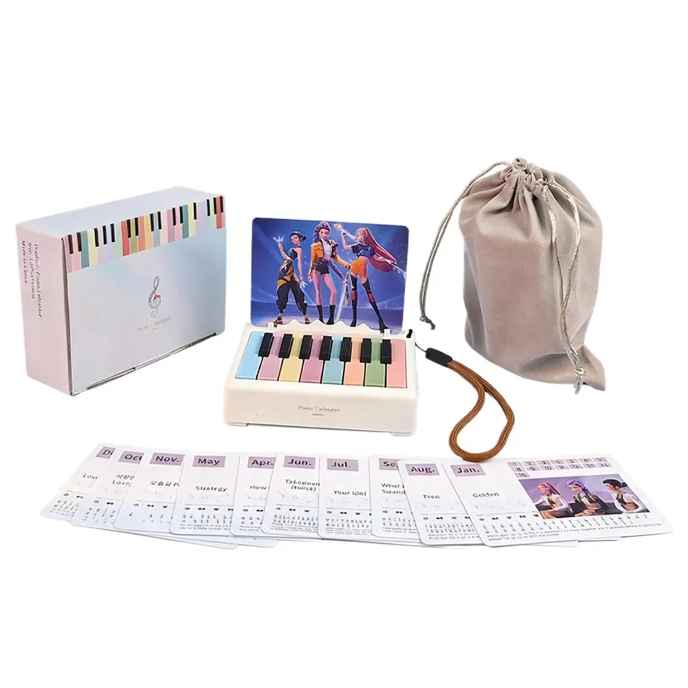 Calendario da tavolo per pianoforte giocabile per calendario dell'Avvento musicale a tema Witch Hunter Girl Group, regalo popolare di Natale e Capodanno