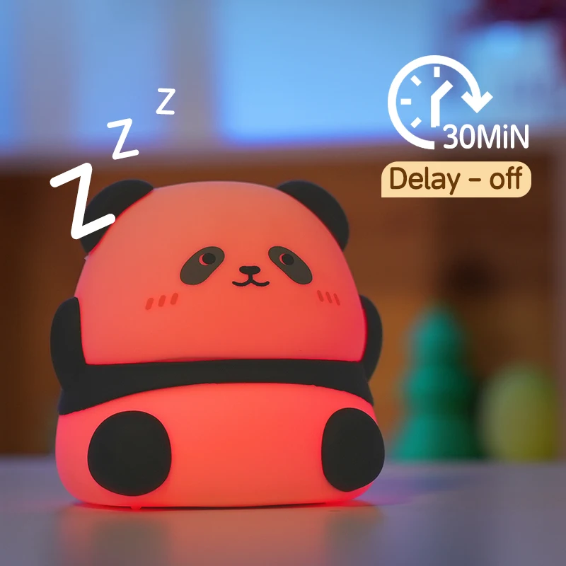 Cute Panda Baby Silicone Night Light: USB Charging, Cartoon Design, Protects Children's Sleep, Preferred Birthday Gift