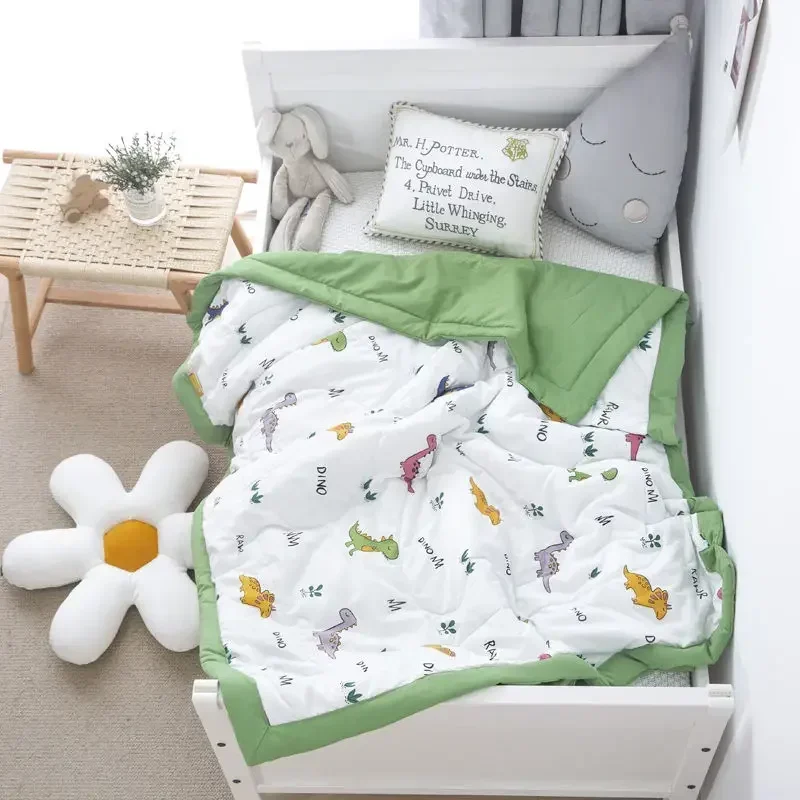 High-quality Children's Cotton Summer Cooling Quilt Pure Cotton Air Conditioning Quilt Kindergarten Cotton Thin Quilt.