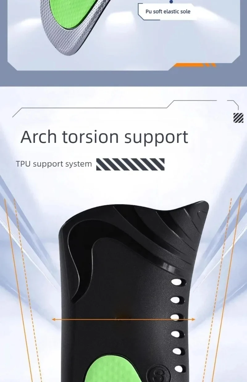 Arch Support Sports Stoßdämpfende Einlegesohlen zur Linderung von Fußschmerzen und Ermüdung, antibakterielle, geruchsresistente Spezialeinlage für Plattfüße – Detail 8