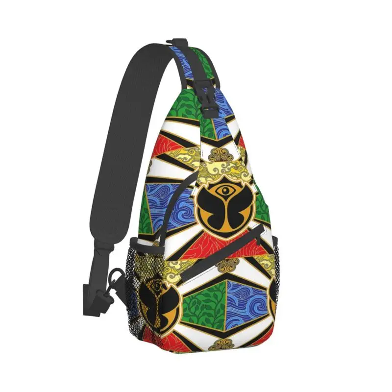 Tomorrowland Party Sling Chest Bag Custom Electronic Music Crossbody Shoulder Backpack for Men Travel Hiking Daypack