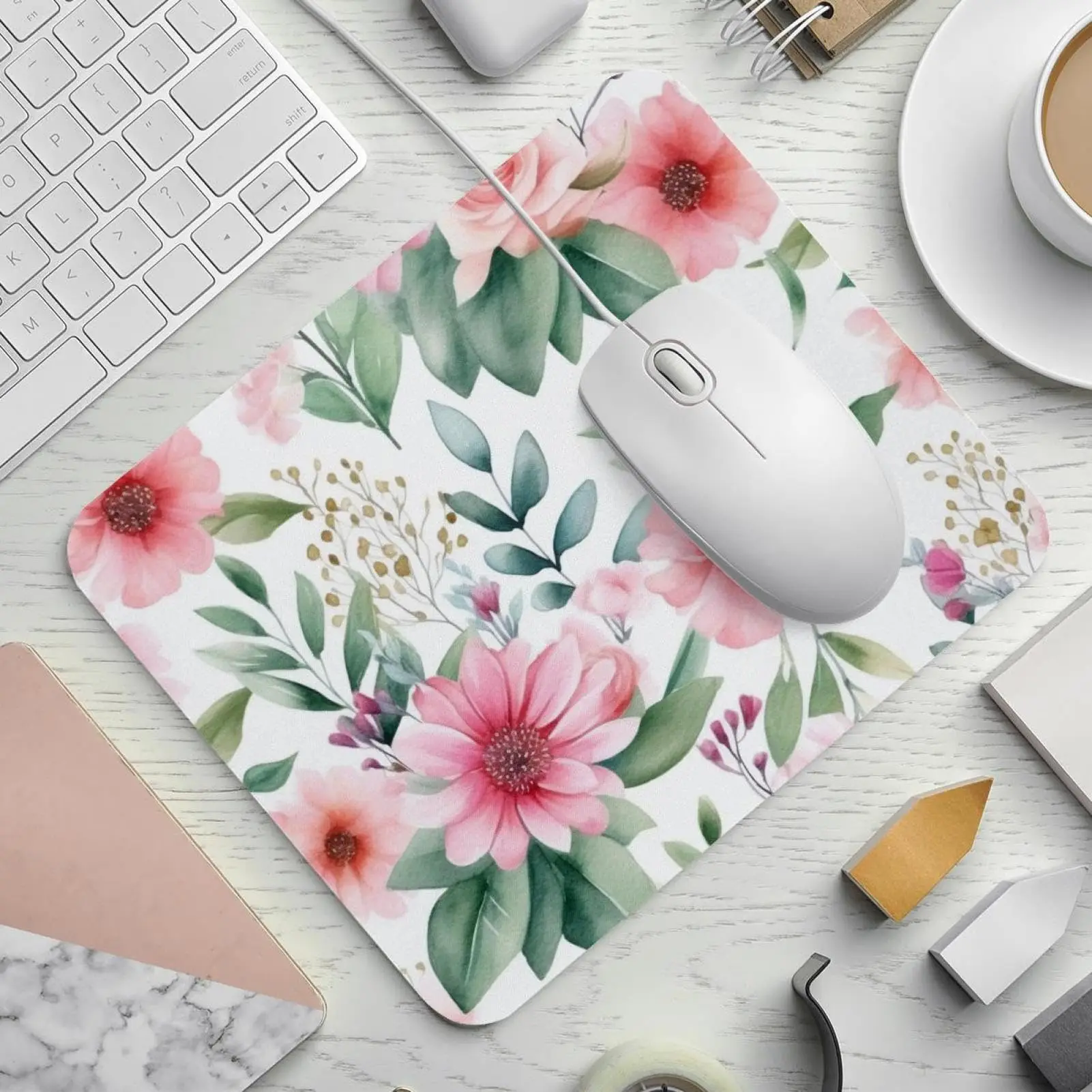 High Quality Retro Flowers Plants Printing Gaming Mousepad Gamer Mouse Mat Keyboard Mats Desk Pad Mousepads 22x18cm For Computer