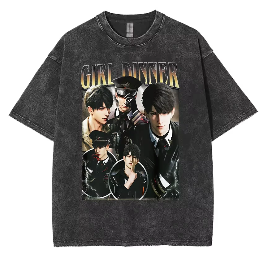 

Girl Dinner Sylus Xavier T Shirt Summer Caleb Rafayel Love and Deepspace Vintage T Shirts Cotton Harajuku Tshirt for Men Tees