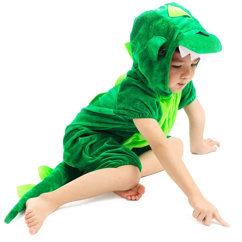 Kid Animal Dinosaur Kugurumi Costume Cosplay Boys Girl Children Green Black Kindergarten School Party Student Game Role COS Suit