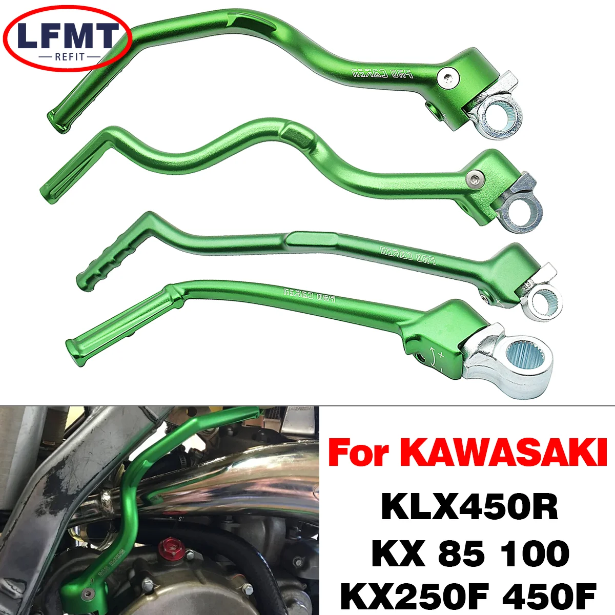 

For Kawasaki KX250F KX450F KX 85 100 250F 450F KLX450R KX85 KX100 2001-2023 Motorcycle CNC Forged Kick Start Starter Lever Pedal