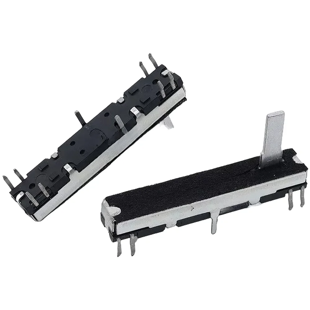 2PCS 45mm Dual-Channel Straight Slide Potentiometer B10K/B50K With 10-Pin Layout For CT670 Electronic Keyboard Volume Control
