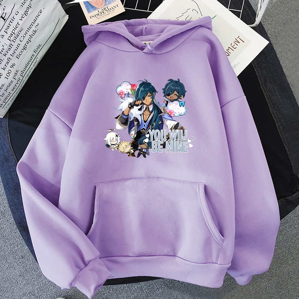 

Genshin Impact Kaeya Hoodie Women Pullover Harajuku Graphic Kawaii Cute Hoody Unisex Funny Loose Clothing Shiba Inu Sweatshirt