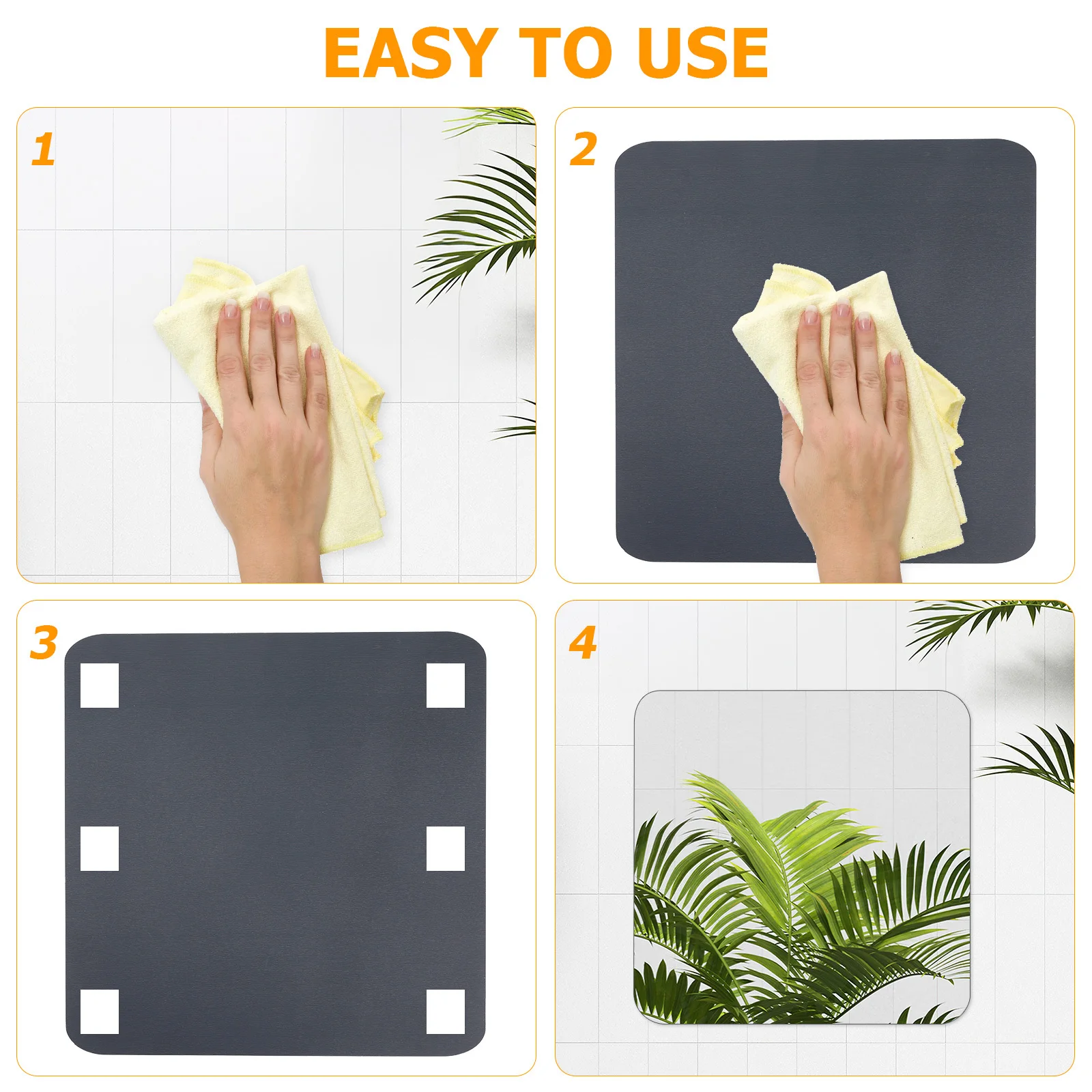 

4 pcs Soft Mirror Self Adhesive Acrylic Mirror Tiles For Wall Bathroom Door Window Stick On Mirrors Decor Home Decoration